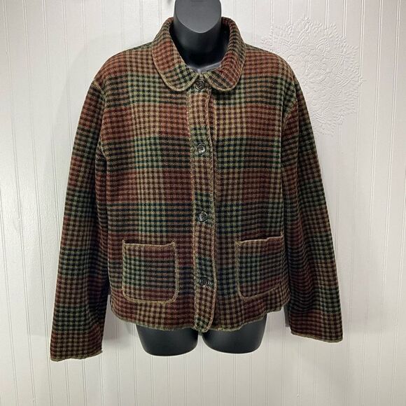 HARRIS WALLACE Thick Fleece Plaid Jacket - Picture 1 of 5